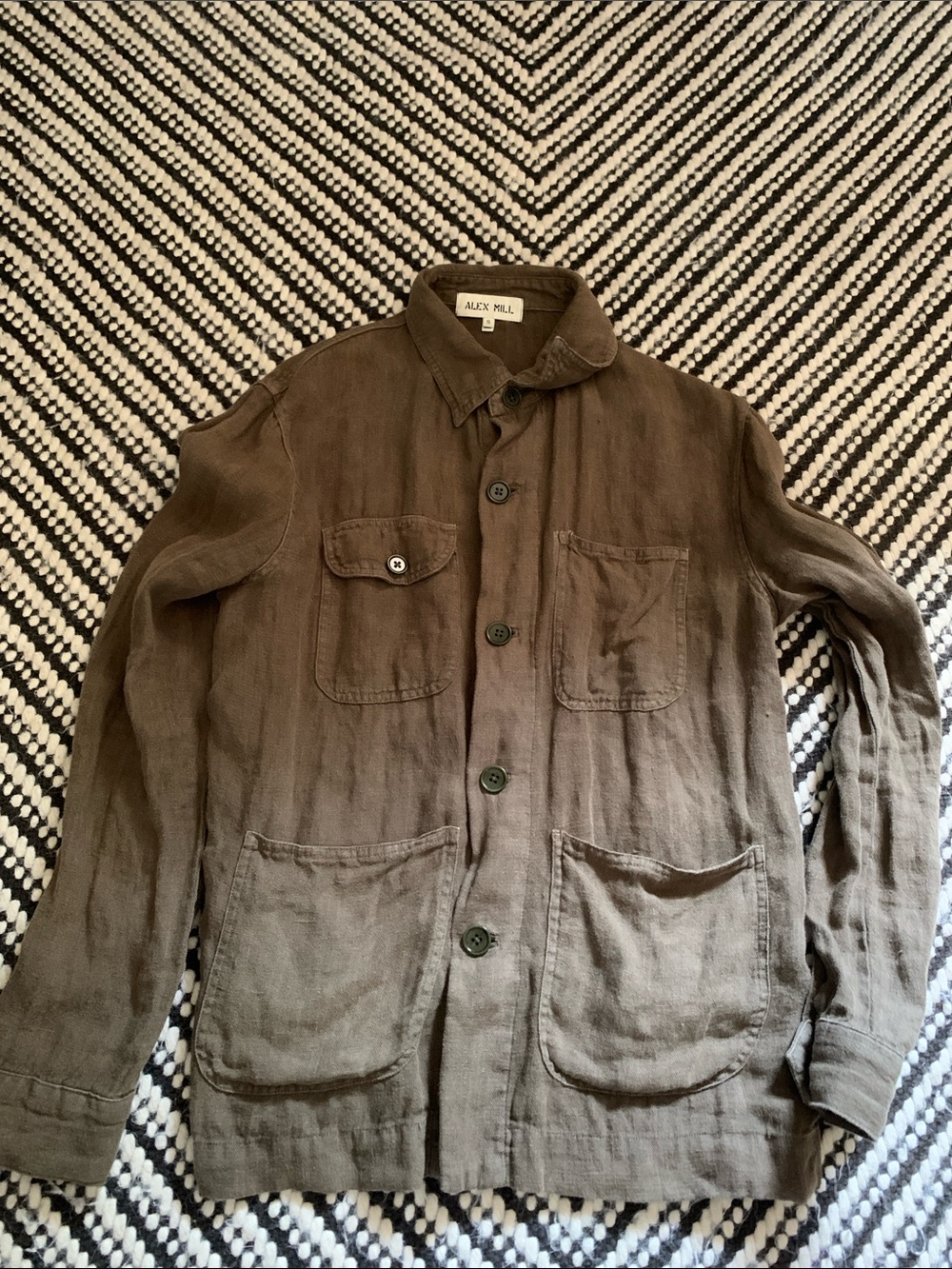 Alex Mill Linen Chore Coat | Olive | Garment-Dyed Linen | Men's S